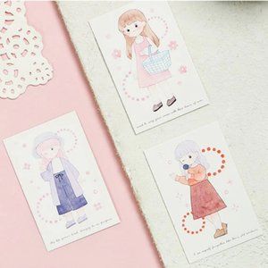 Watercolour Girl Lomo Card - 7 pcs